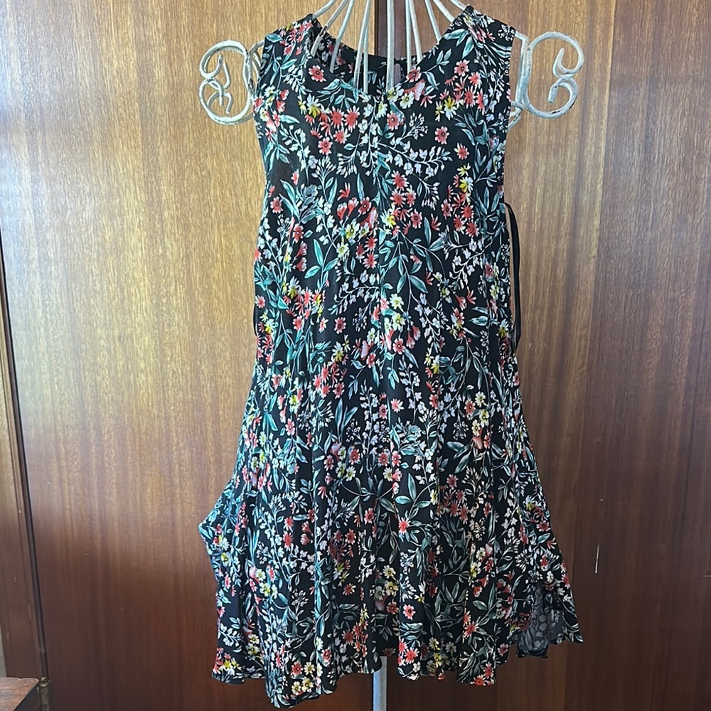 Very J Black Floral Dress